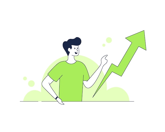 Scène d'illustration vectorielle de l'investissement augmenté