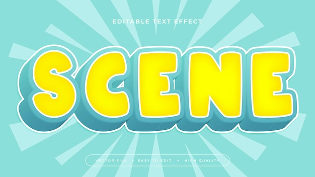 Scène jaune et blanche 3D avec effet de police de texte modifiable