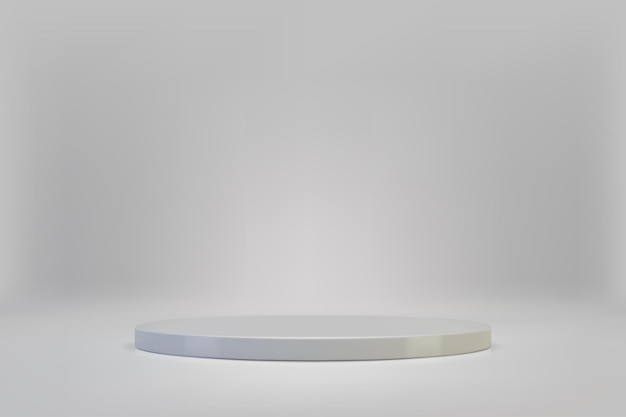 Scène minimale 3D avec podium de cylindre blanc sur fond clair