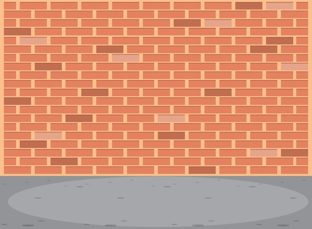 Vecteur scène de mur de briques vide