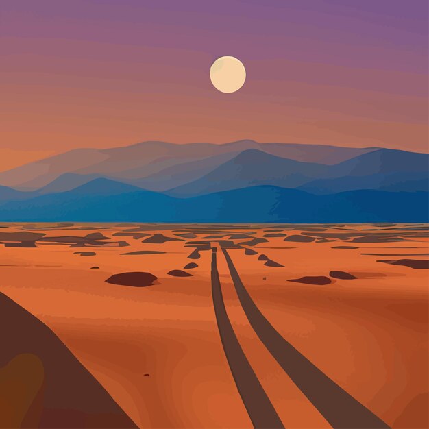 Scène de paysage d'horizon lointain d'Afrique sauvage avec du sable et des plantes savane dans le désert d'acacia africain