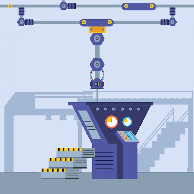 Vecteur scène d'usine technique