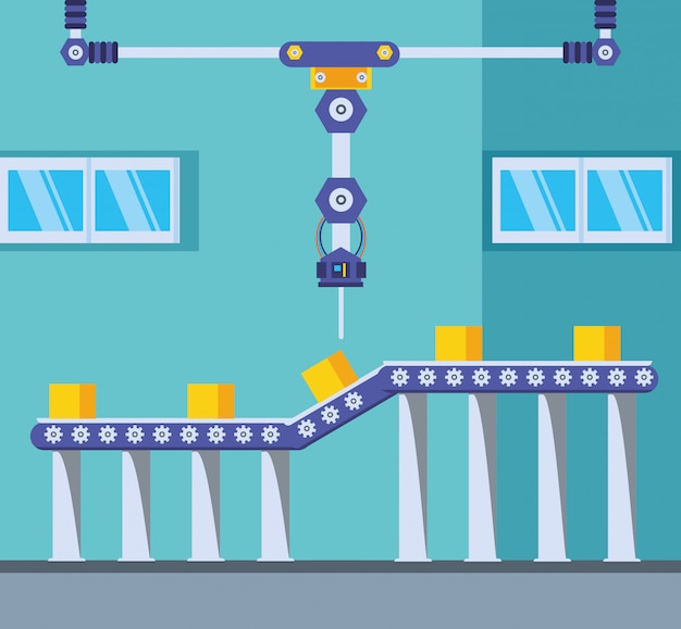 Vecteur scène d'usine technique