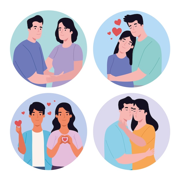 Scènes de couples amoureux