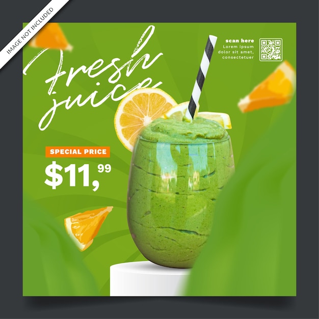 Scènes Green Fresh Drink Flyer Ou Bannière De Médias Sociaux