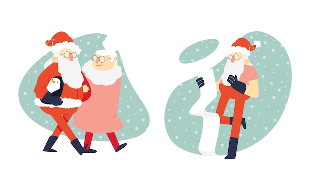 Scènes D'illustration Cool Santa