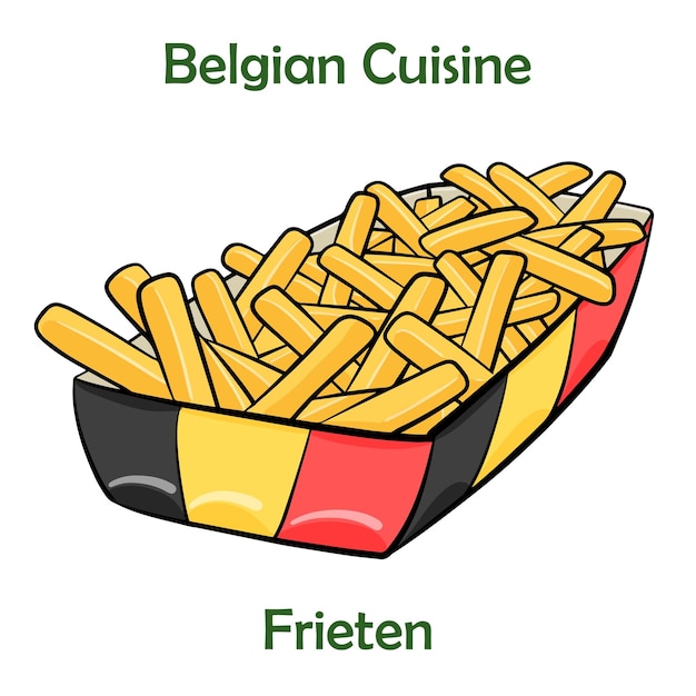 Schale mit Pommes frites Pommes de terre frites belges