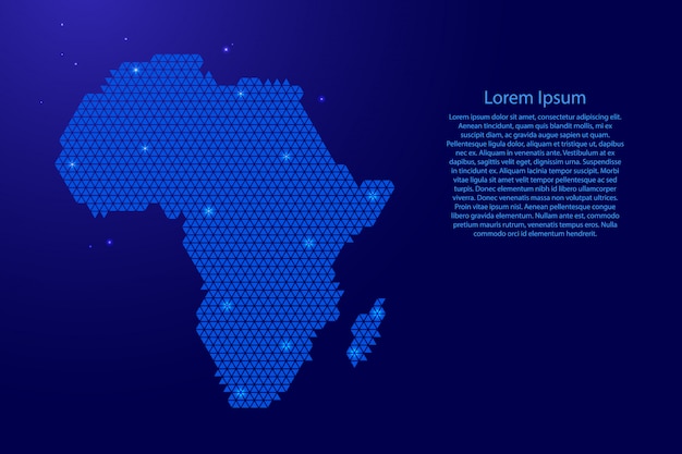 Schéma Abstrait De La Carte Afrique Sur Bleu