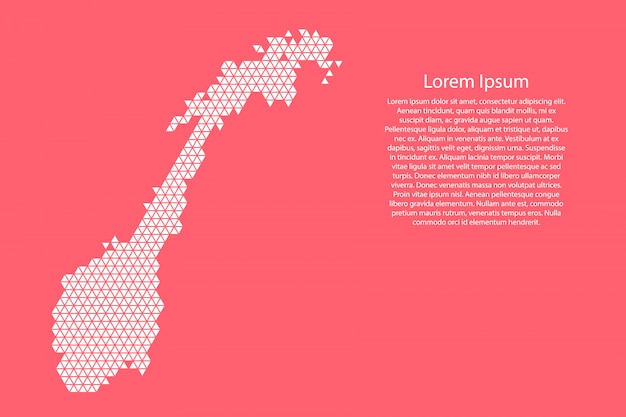 Schéma Abstrait De La Norvège à Partir De Triangles Blancs