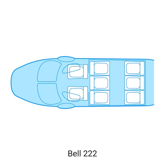 Vecteur schéma de l'avion bell 222 civil aircraft guide