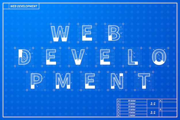 Schéma D'expression De Développement Web Dans Le Style De Plan