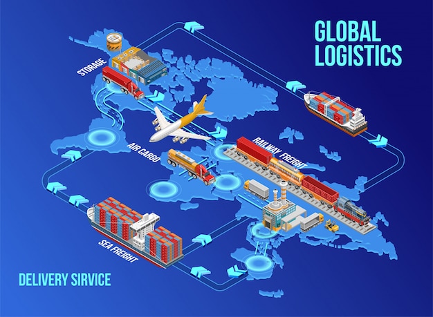 Schéma De La Logistique Globale Sur La Carte Du Monde