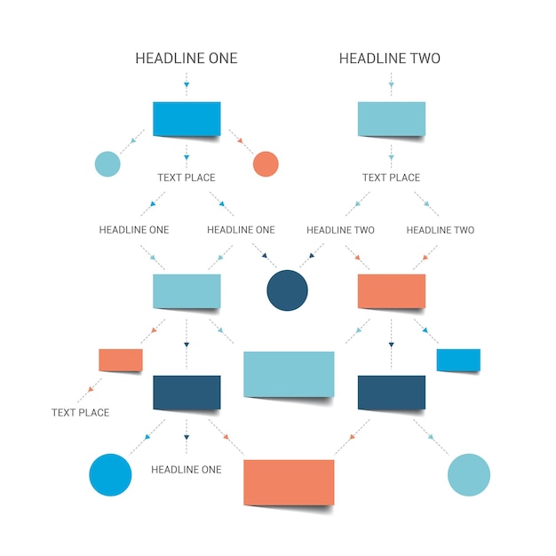 Vecteur schéma d'organigramme éléments d'infographie conception vectorielle