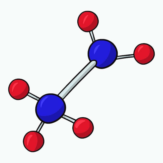 Schéma simple de la structure de l'illustration vectorielle de la molécule en style cartoon