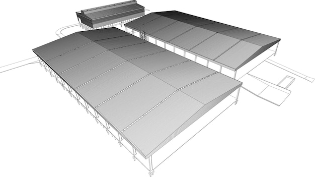 Vecteur un schéma de la structure du toit du nouveau magasin.