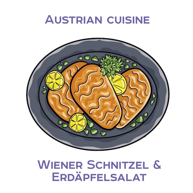 La Schnitzel De Wiener Est Une Côtelette De Veau Mince, Panée Et Frite.