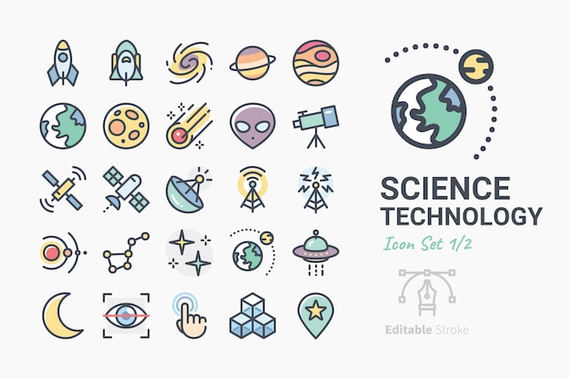 Vecteur science & technology icon set