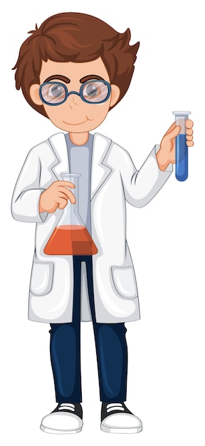 Scientifique avec deux béchers