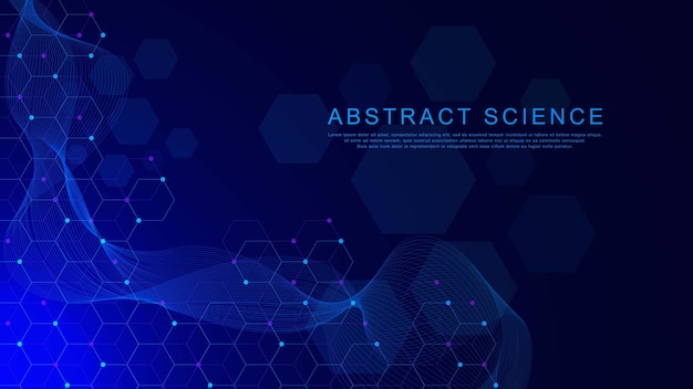 Scientifique moderne abstrait avec fond hexagonal pour la science et la technologie de la médecine chimique