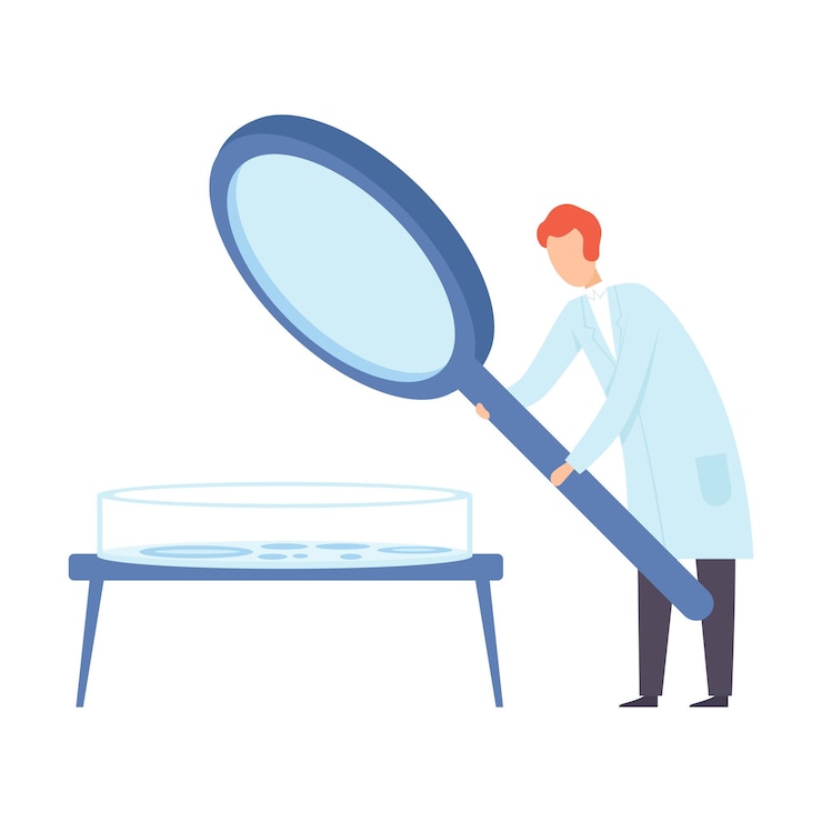 Vecteur un scientifique tient une illustration du vecteur de luppa géant