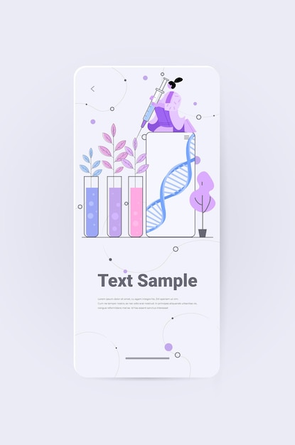 scientifique travaillant avec l'ADN de plantes dans des tubes à essai chercheur faisant une expérience en laboratoire concept de plantes génétiquement modifiées