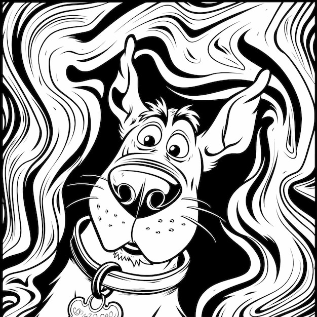 Vecteur scooby_doo_noir_et_blanc_vecteur_illustration