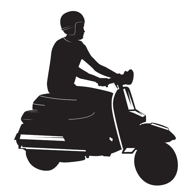 Vecteur scooter, vespa, silhouette, illustration