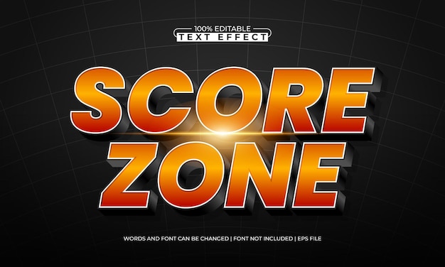 score zone editable text effect with a sport and team text style