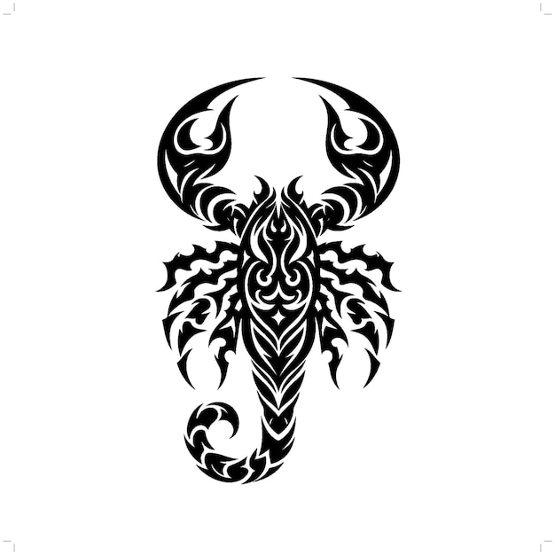 Vecteur scorpion dans le tatouage tribal moderne art de ligne abstraite des animaux contour minimaliste vecteur