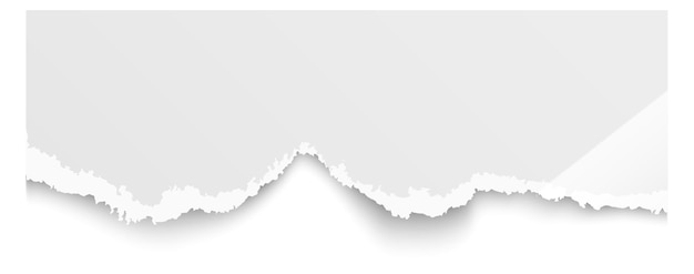 Vecteur scrap blanc vierge avec bord déchiré en papier réaliste