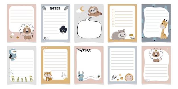 Scrapbook Notes Et Cartes Animaux Mignons Scandinave