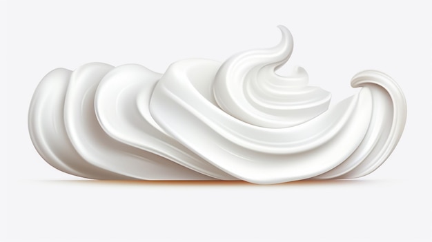 Vecteur une sculpture blanche d'un cône de crème est montrée sur un fond blanc