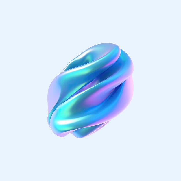 une sculpture bleu et vert d'un anneau avec une couleur bleue et verte