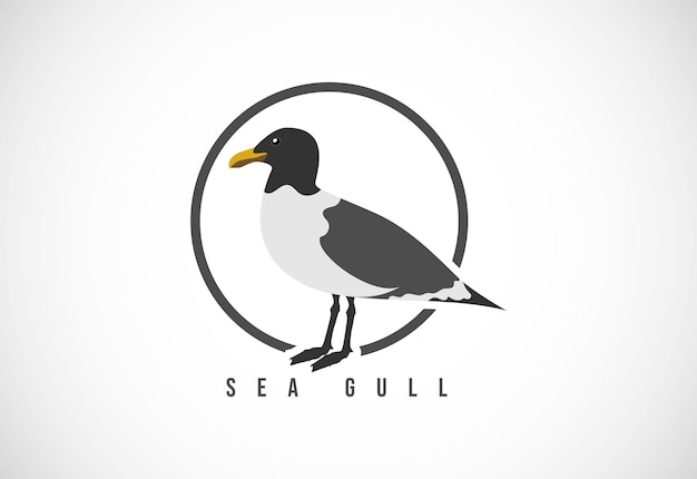 Sea Gull Dans Un Cercle Sea Gull Logo Design Template Illustration Vectorielle
