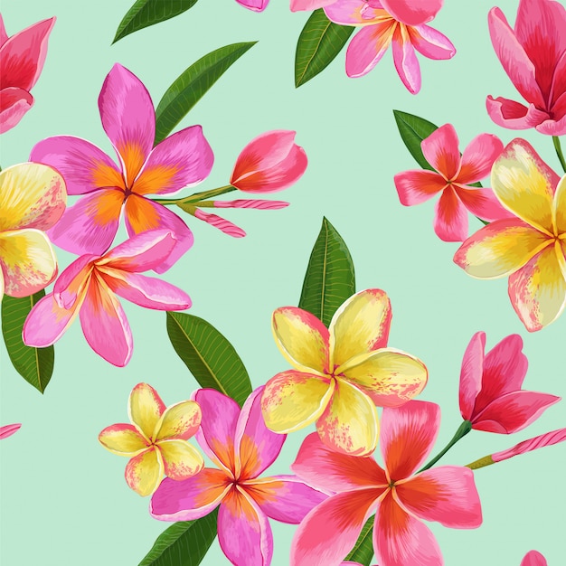 Seamless Pattern de fleurs tropicales