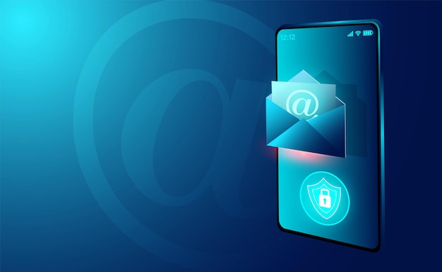 Vecteur sécurité du service de messagerie électronique et messagerie électronique et messagerie web sur smartphone