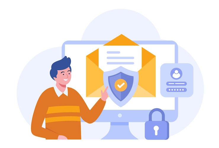 Vecteur sécurité personnelle base de données confidentialité protection informatique accès sécurité système internet bannière vectorielle plate pour la page d'atterrissage du site web