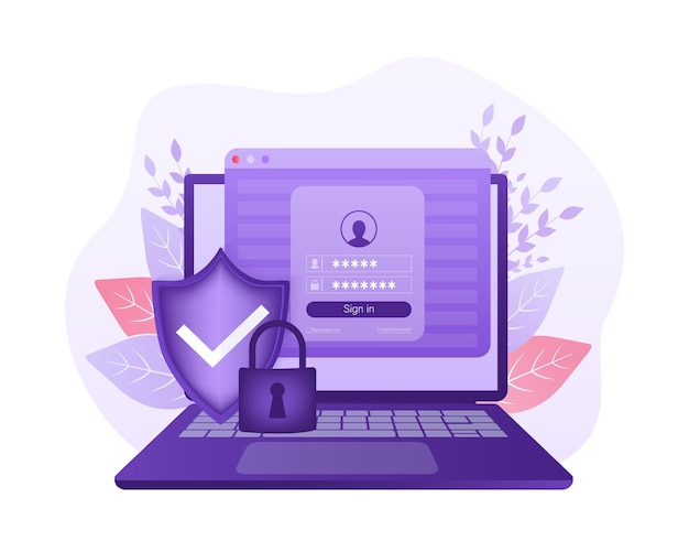 Sécurité réseau antivirus vpn confidentialité Utilisateur icône vecteur Protection des données Icône Données sécurisées