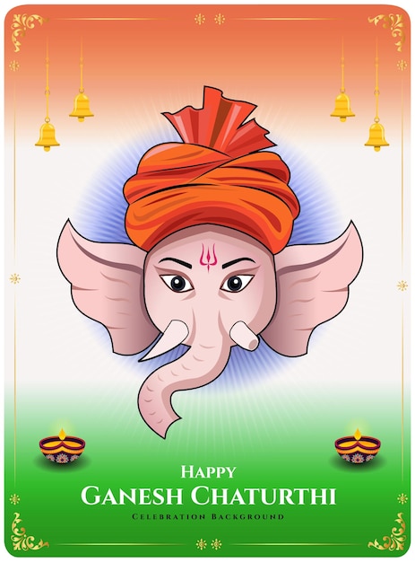 Vecteur seigneur ganesh avec la couleur du drapeau indien