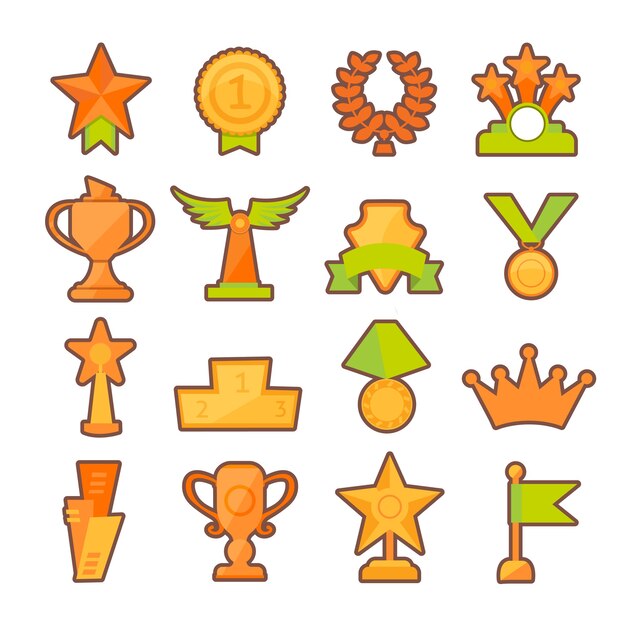 Sélection de coupes de récompenses sportives d'or