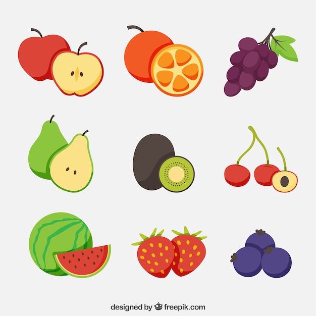 Sélection de fruits délicieux en forme de plat