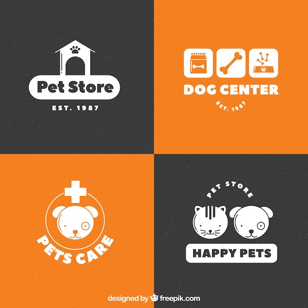 Sélection Des Logos Blancs Pour Un Magasin Pour Animaux De Compagnie