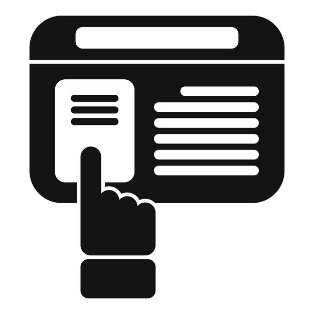 Sélectionner l'icône de livre en ligne simple vecteur tablette personne magasin