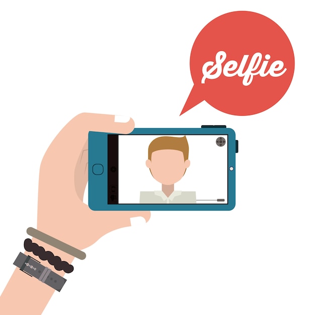 Vecteur selfie design