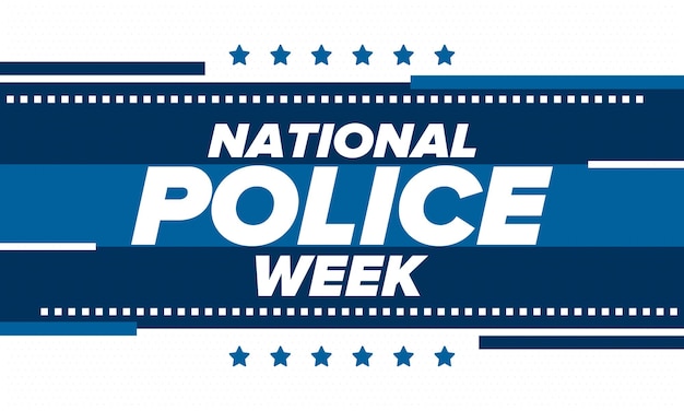 Vecteur semaine nationale de la police aux états-unis héros de la police insigne de la police et vecteur du jour du souvenir patriotique