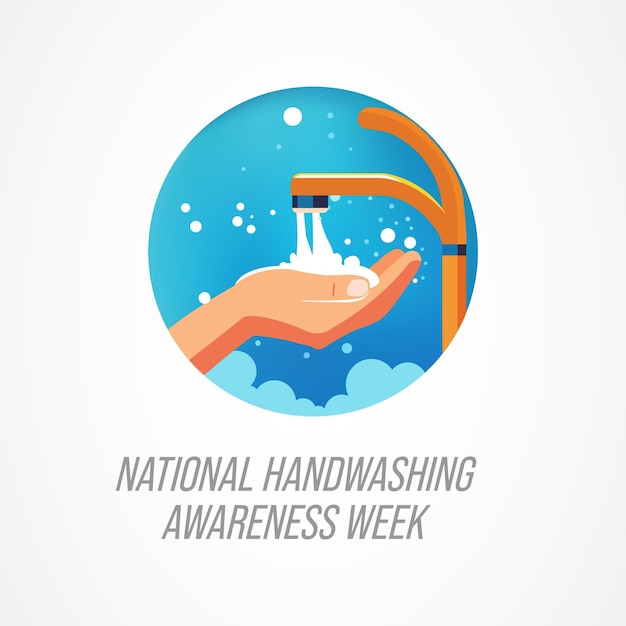 Vecteur la semaine de sensibilisation au lavage des mains est un événement annuel qui a lieu au cours de la première semaine complète de décembre.