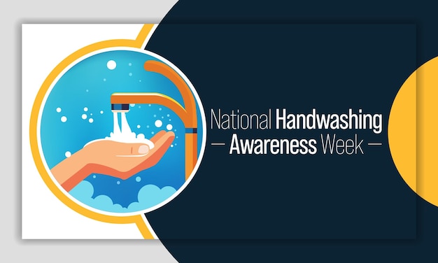 Vecteur la semaine de sensibilisation au lavage des mains est un événement annuel qui a lieu au cours de la première semaine complète de décembre.