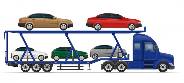 Vecteur semi remorque pour transport d&#39;illustration vectorielle de voiture concept