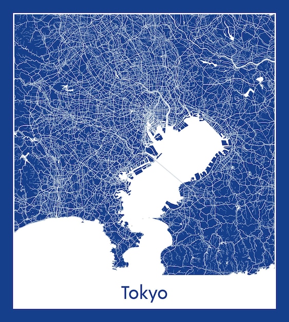 Sendai Japon Asie City Map Blue Print Vector Illustration