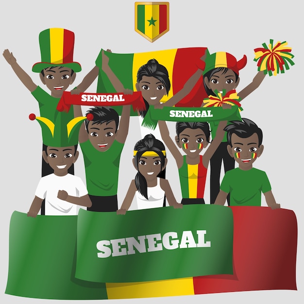 Vecteur senegal supporter de l'équipe nationale